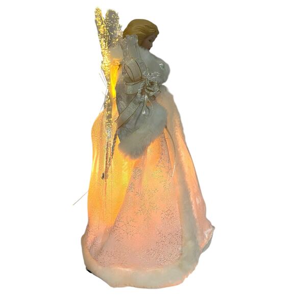 Fiber Optics Angel Tree Topper Vintage Traditional Holiday Christmas Decor 13” - Picture 4 of 9